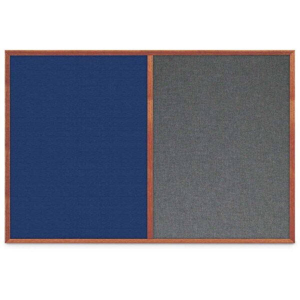 Slim Style Indoor Enclosed Corkboard, 30", UV503SC-SATIN-MEDGRY